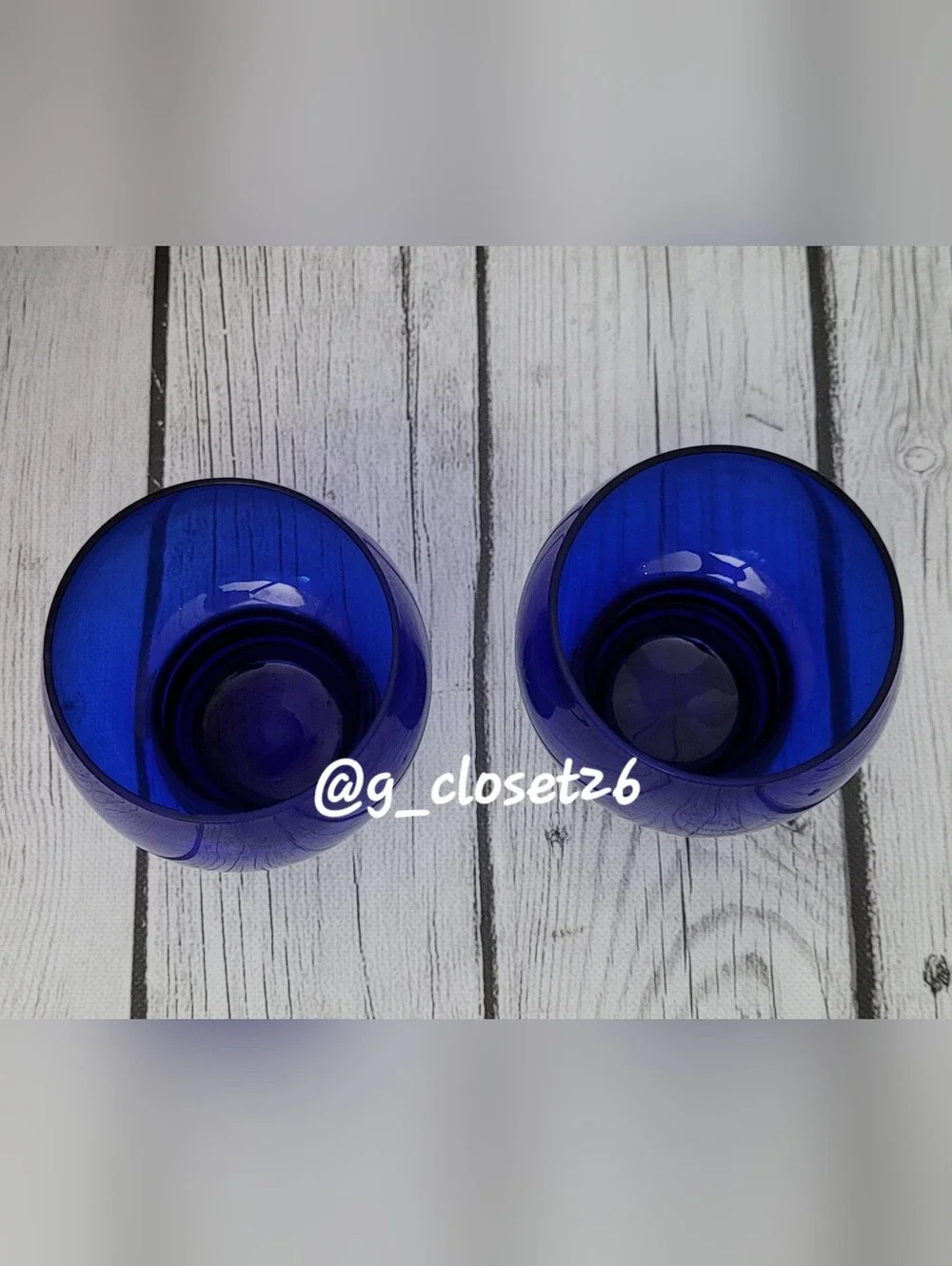 Vintage 10 Oz Flat Tumbler Shaeffer Cobalt Blue - Set of 2
